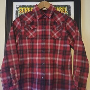 Pendleton Plaid Button Down Shirt in Red and Black